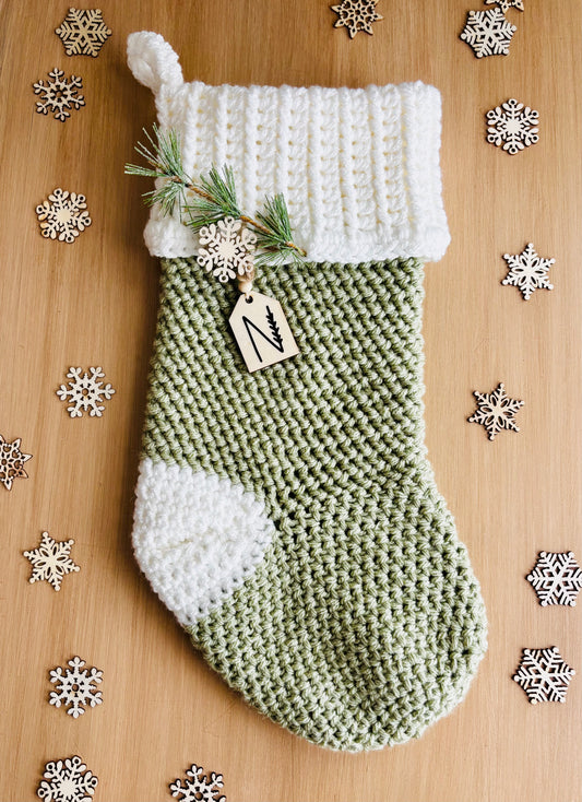 Farmhouse Christmas Stocking Crochet Pattern