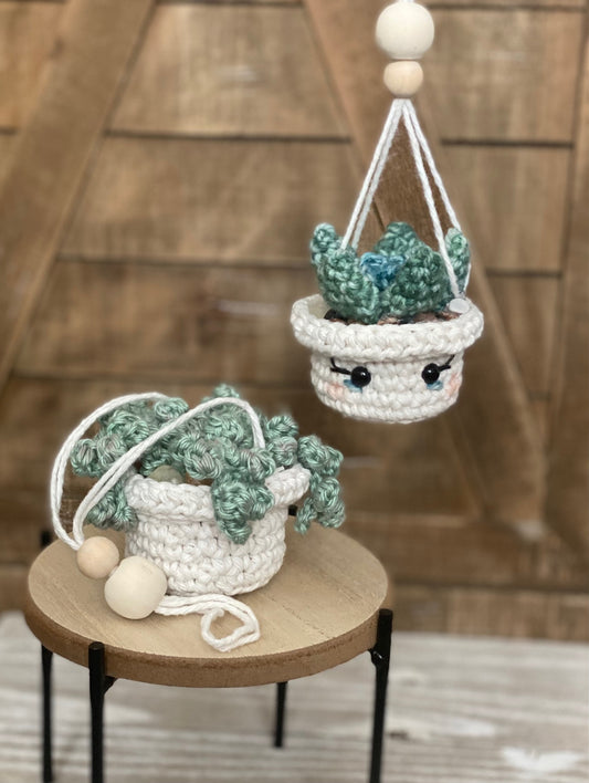 Mini Hanging Succulents Crochet Pattern
