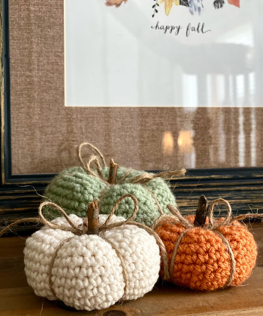 Rustic Pumpkin Trio Crochet Pattern