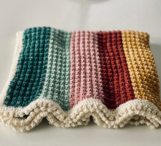 Modified Sedge Stitch Baby Blanket Crochet Pattern
