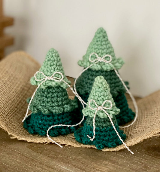 Stacking Farmhouse Christmas Trees Crochet Pattern