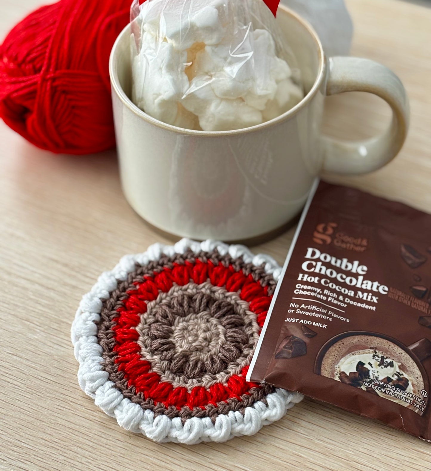Gingerbread Cookie Coaster Crochet Pattern