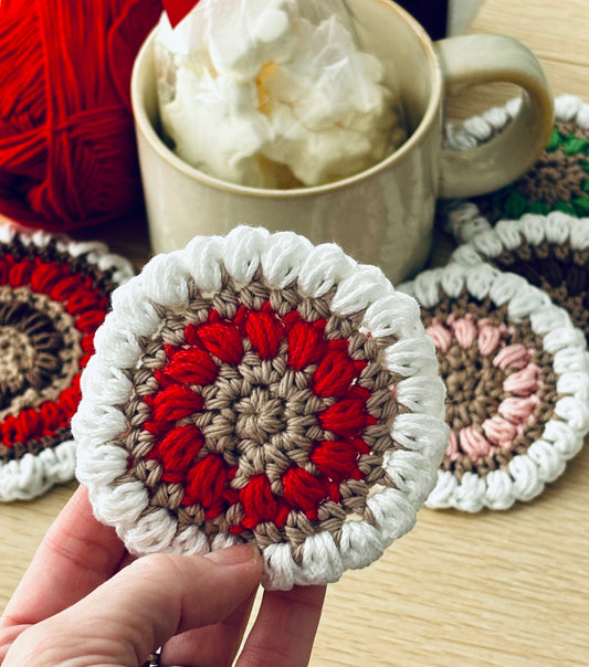 Gingerbread Cookie Coaster Crochet Pattern