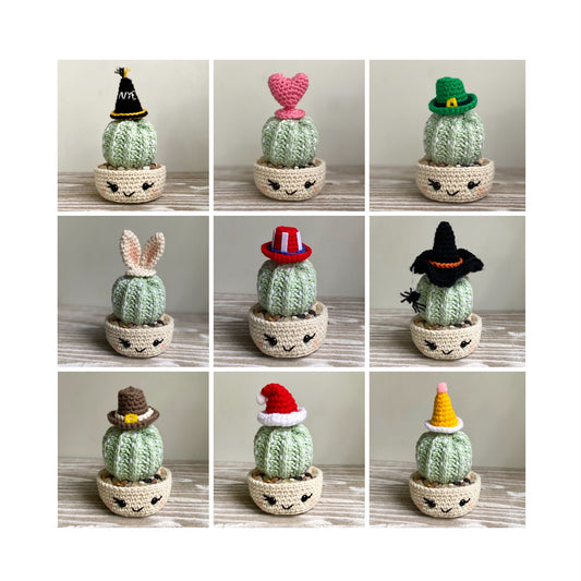 Holiday Toppers for Barrel Cactus Crochet Pattern