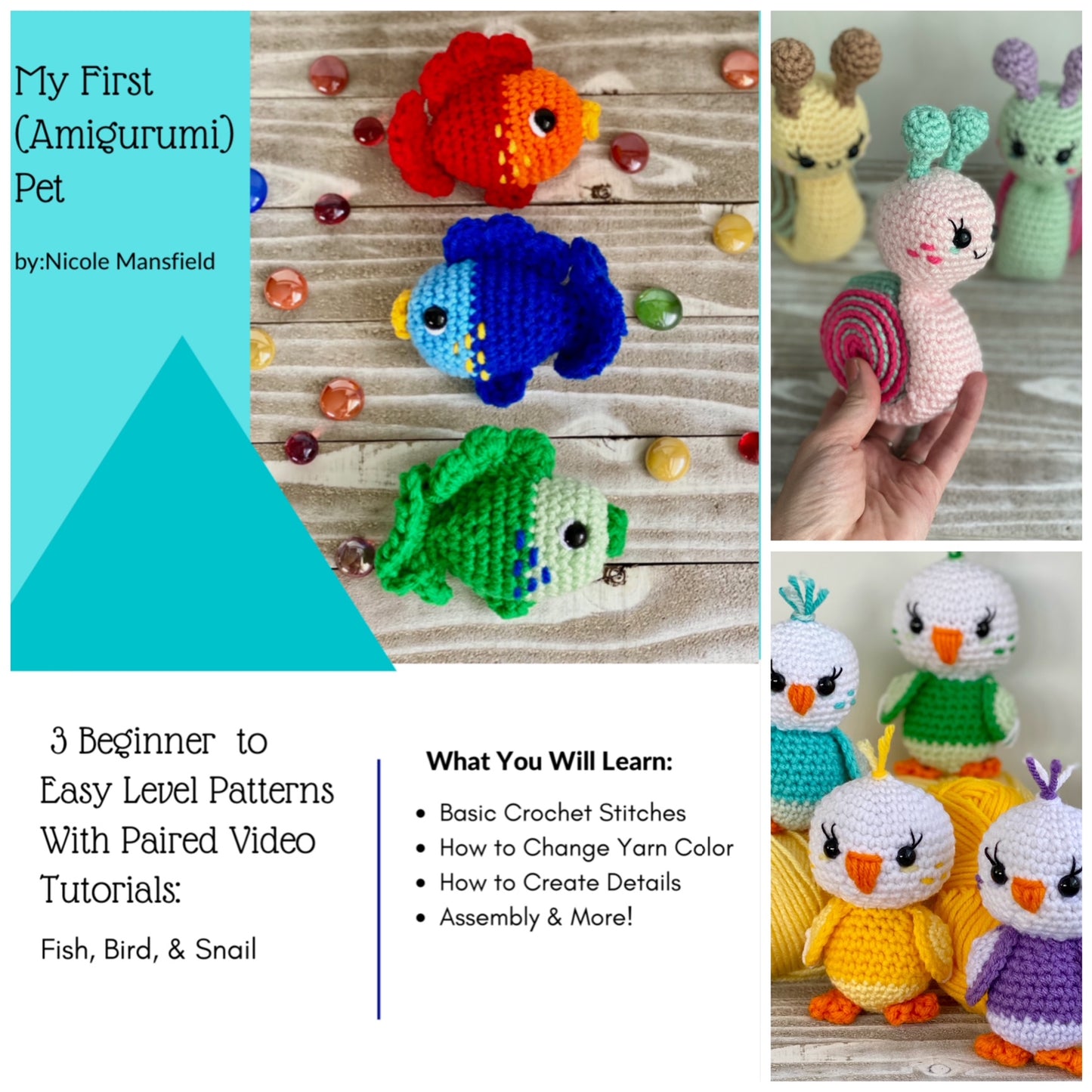 eBook - My First (Amigurumi) Pet Crochet Patterns & Video Tutorials