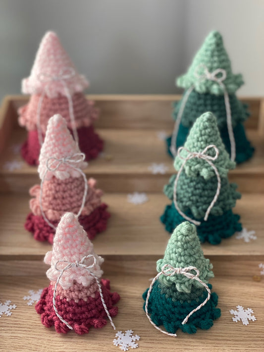 Stacking Farmhouse Christmas Trees Crochet Pattern